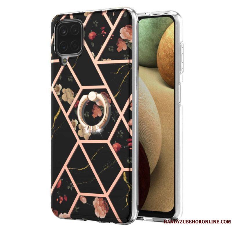 Coque Samsung Galaxy A12 / M12 Fleurs Anneau-Support