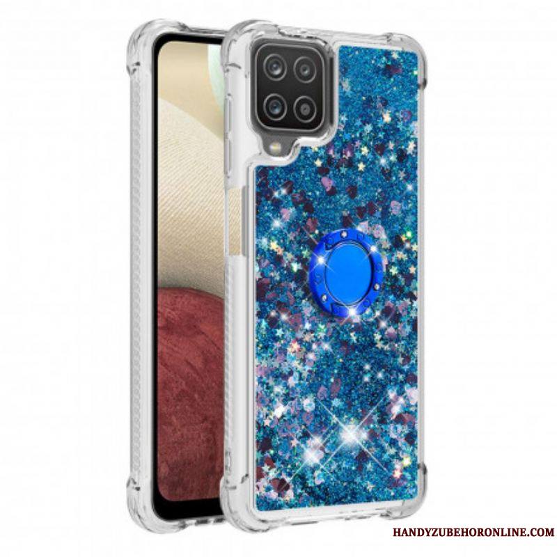 Coque Samsung Galaxy A12 / M12 Paillettes avec Anneau-Support