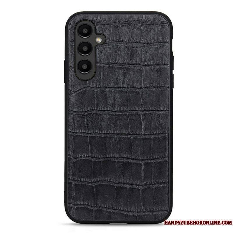 Coque Samsung Galaxy A14 5G / A14 Véritable Cuir Style Crocodile