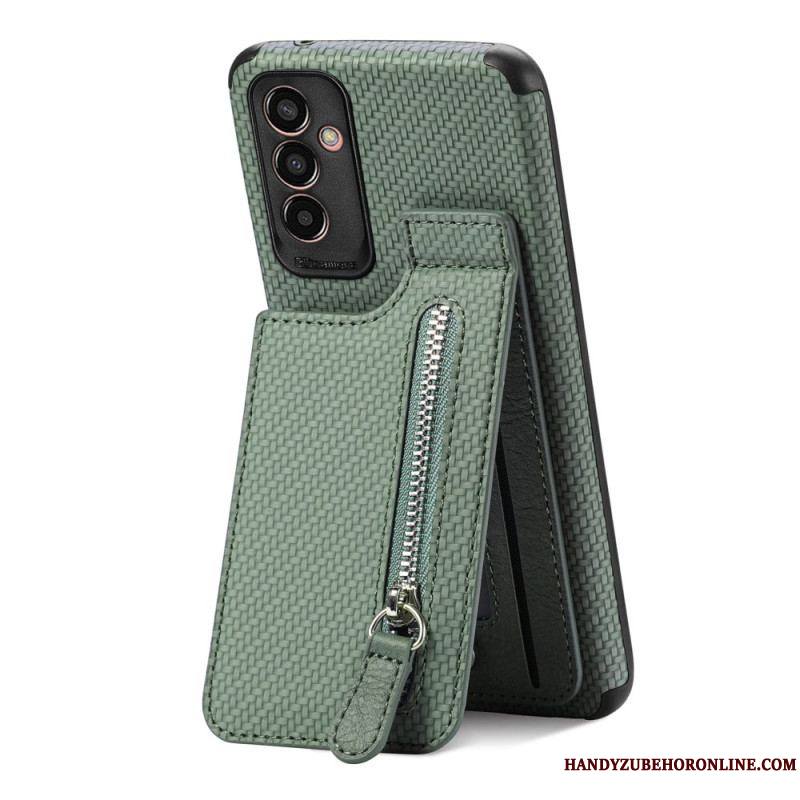 Coque Samsung Galaxy M13 Fibre Carbone Porte-Cartes Support