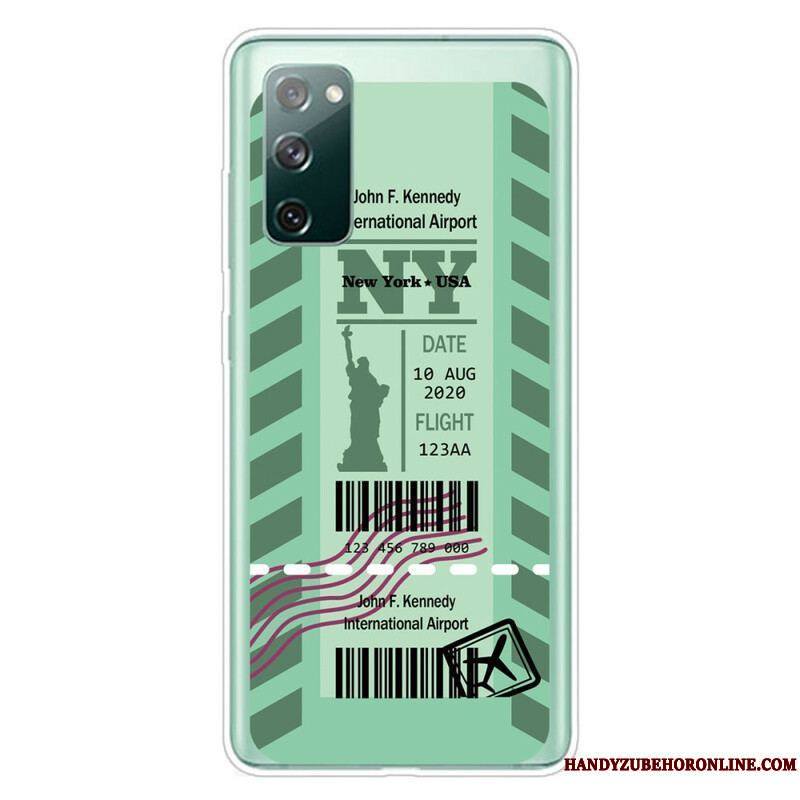 Coque Samsung Galaxy S20 FE Boarding Pass to New York