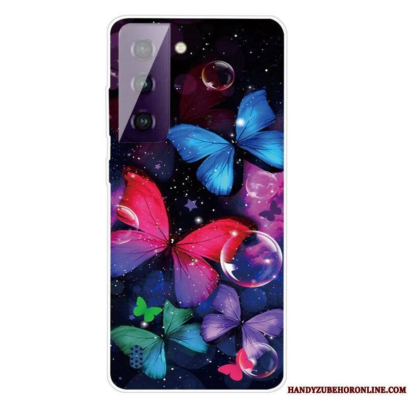 Coque Samsung Galaxy S21 FE Flexible Papillons