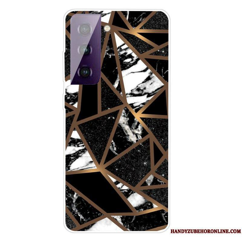 Coque Samsung Galaxy S21 FE Marbre Géométrique