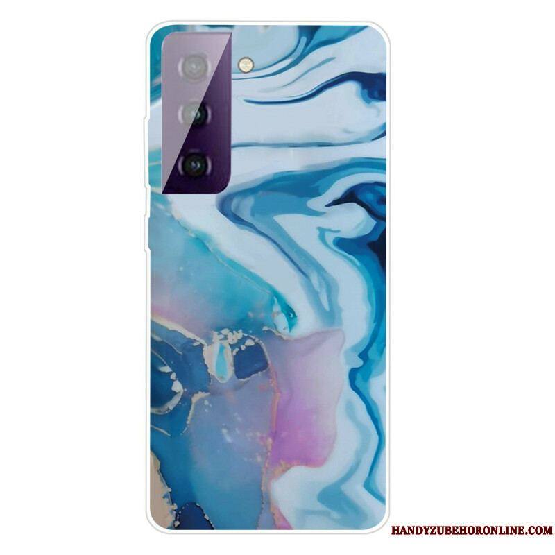 Coque Samsung Galaxy S21 FE Marbre Géométrique Variable