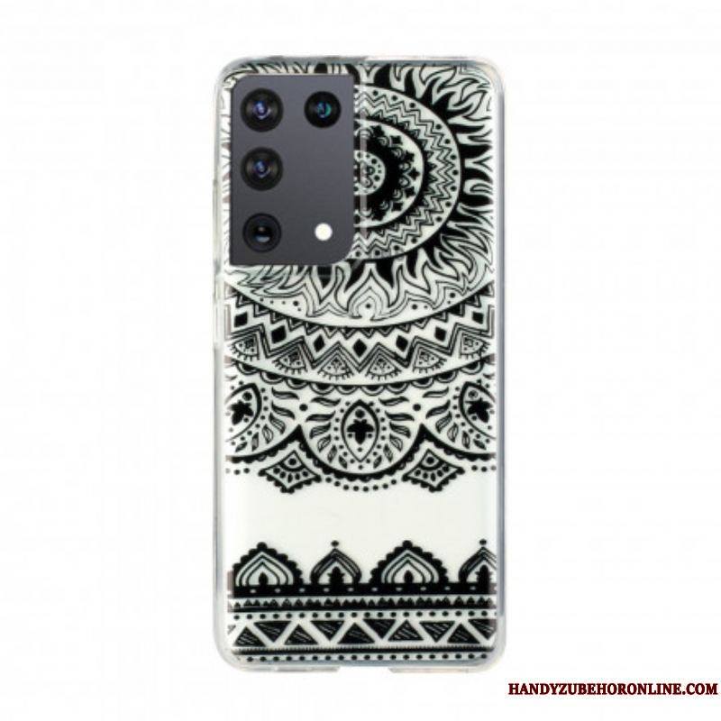 Coque Samsung Galaxy S21 Ultra 5G Transparente Fleur Mandala