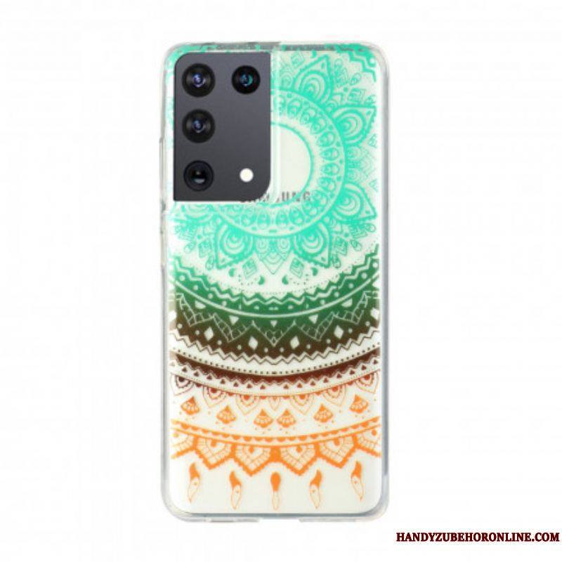 Coque Samsung Galaxy S21 Ultra 5G Transparente Fleur Mandala