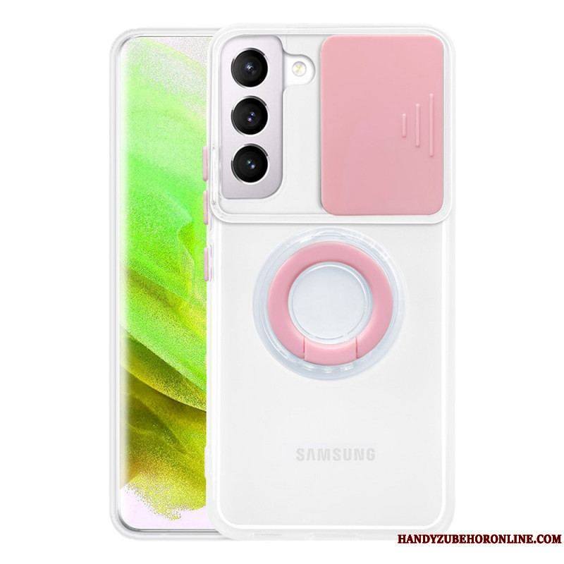 Coque Samsung Galaxy S22 5G Anneau-Support et Protège-Lentilles