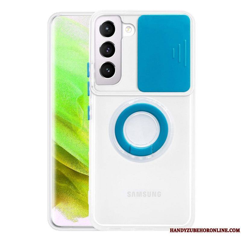 Coque Samsung Galaxy S22 5G Anneau-Support et Protège-Lentilles