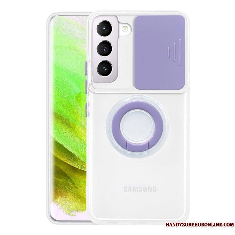 Coque Samsung Galaxy S22 5G Anneau-Support et Protège-Lentilles