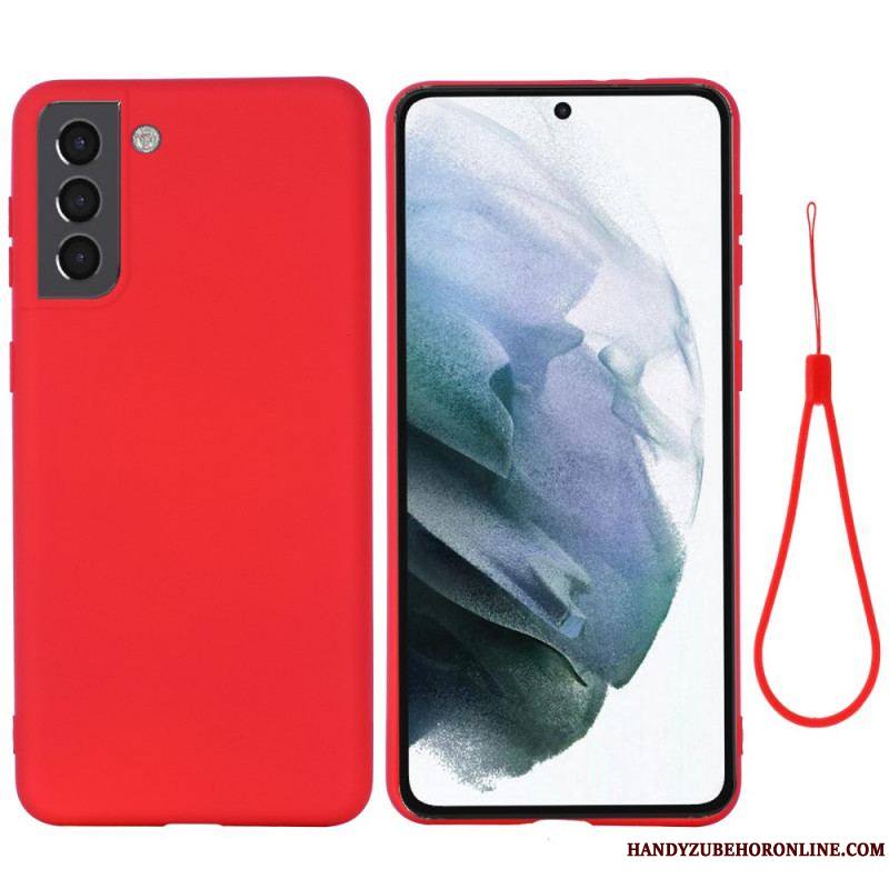 Coque Samsung Galaxy S22 Plus 5G Silicone Liquide avec Lanière