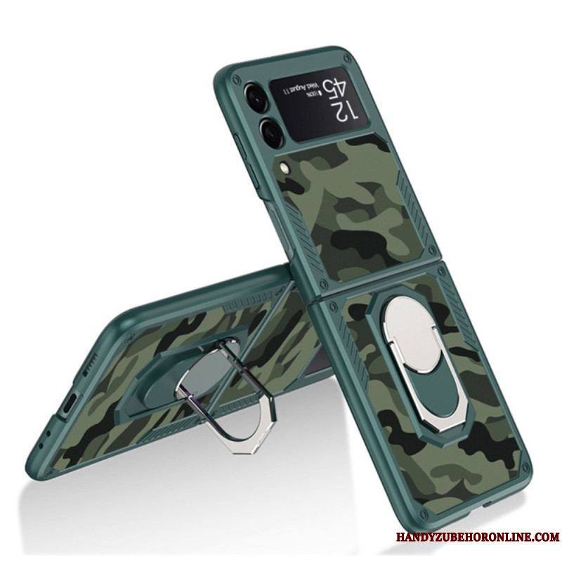 Coque Samsung Galaxy Z Flip 3 5G Anneau-Support Camouflage GKK