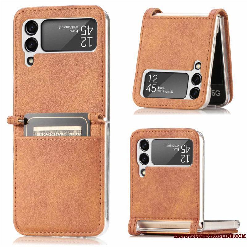 Coque Samsung Galaxy Z Flip 3 5G Texture Cuir Porte Carte