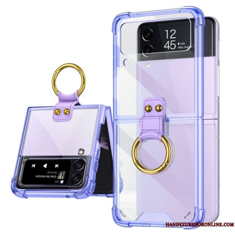 Coque Samsung Galaxy Z Flip 3 5G Transparente Anneau-Support GKK