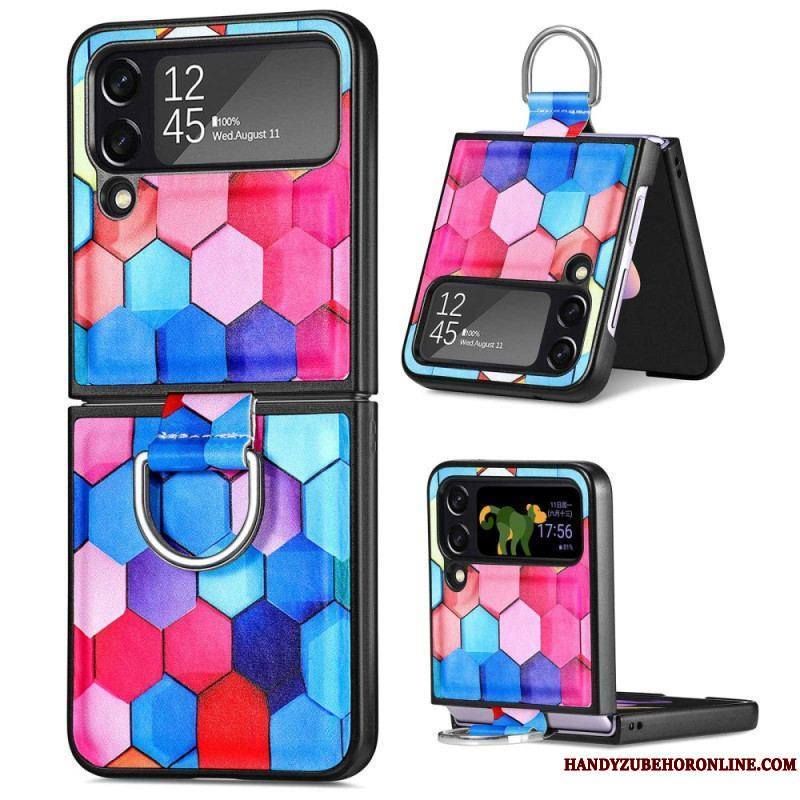 Coque Samsung Galaxy Z Flip 4 Fantaisie avec Anneau CASENEO