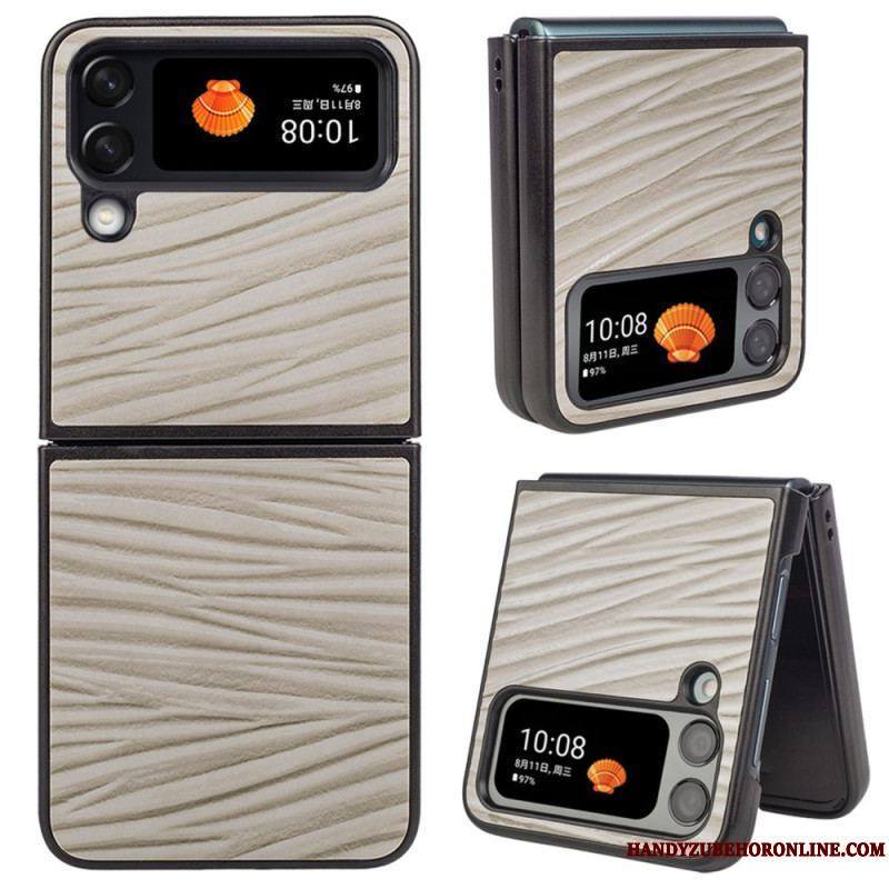 Coque Samsung Galaxy Z Flip 4 Véritable cuir Texture Ondulé