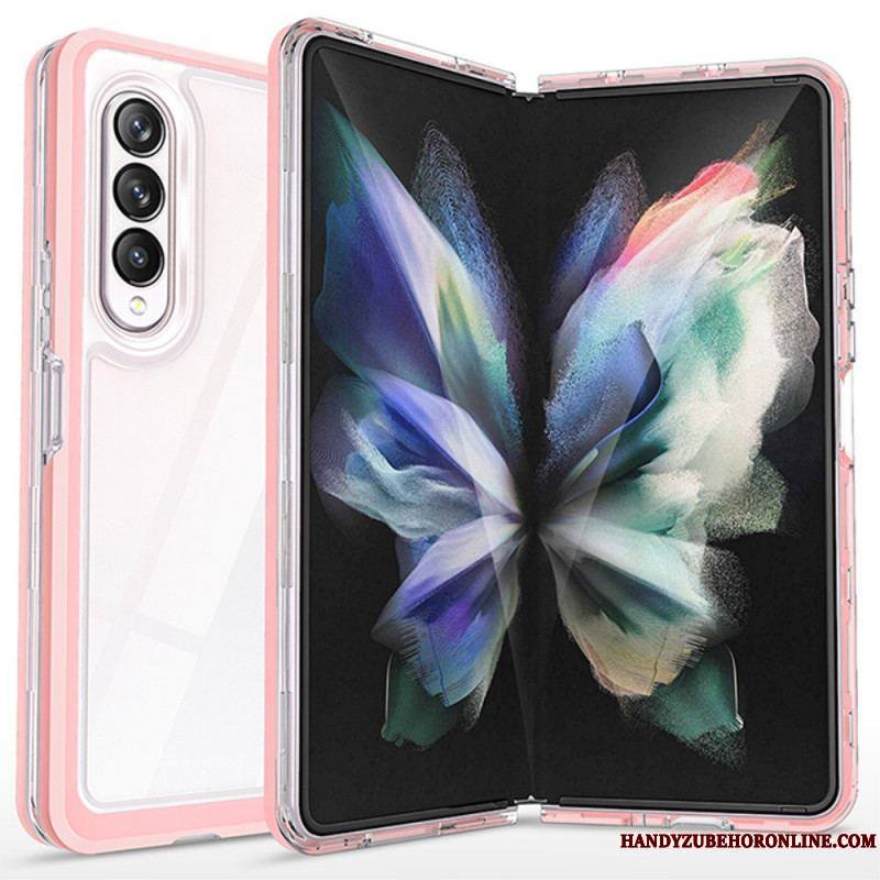 Coque Samsung Galaxy Z Fold 3 5G Hybride Transparente Rebords Colorés