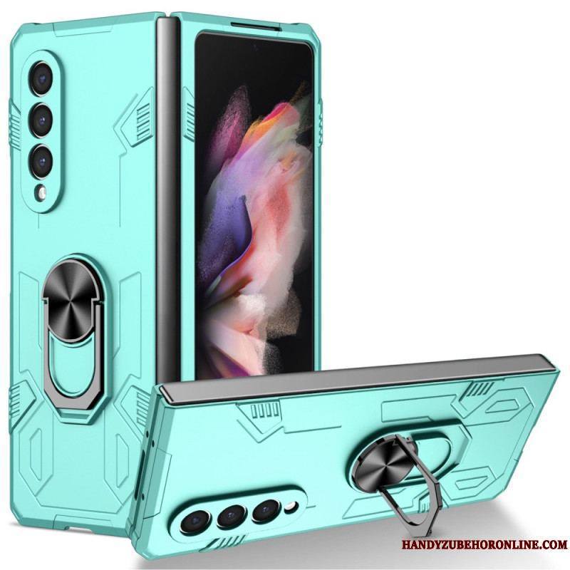 Coque Samsung Galaxy Z Fold 4 Bi-matière et Anneau Rotatif