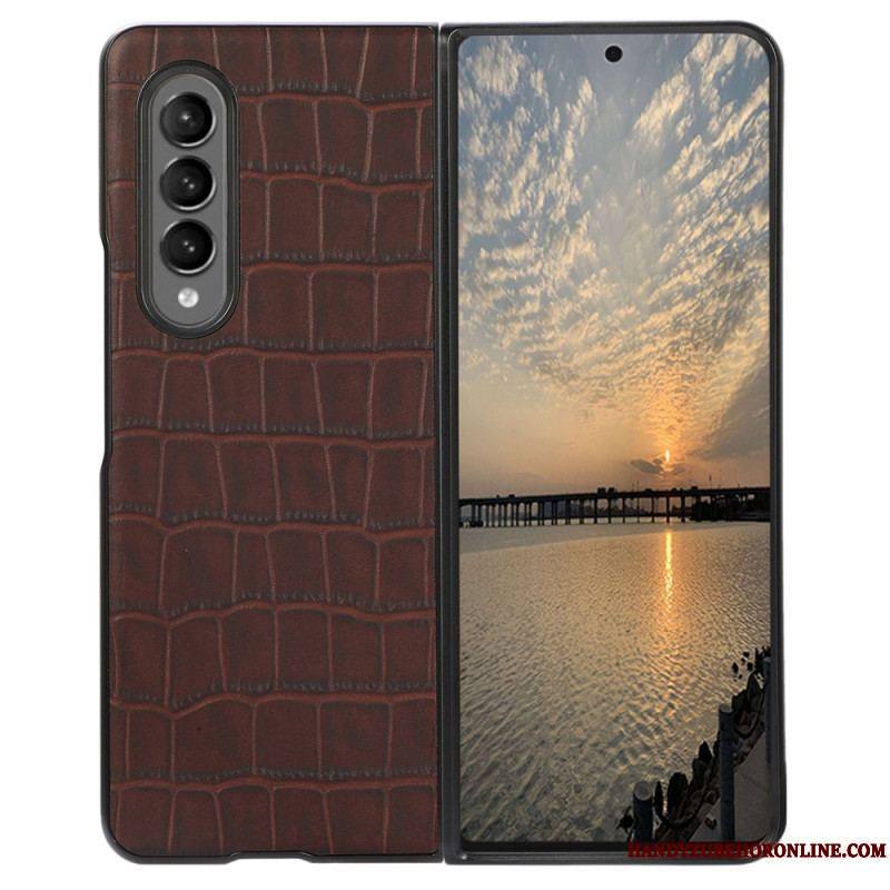 Coque Samsung Galaxy Z Fold 4 Cuir Véritable Crocodile