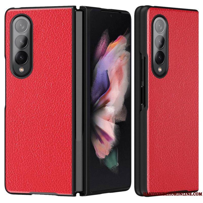 Coque Samsung Galaxy Z Fold 4 Simili Cuir Enduit Litchi