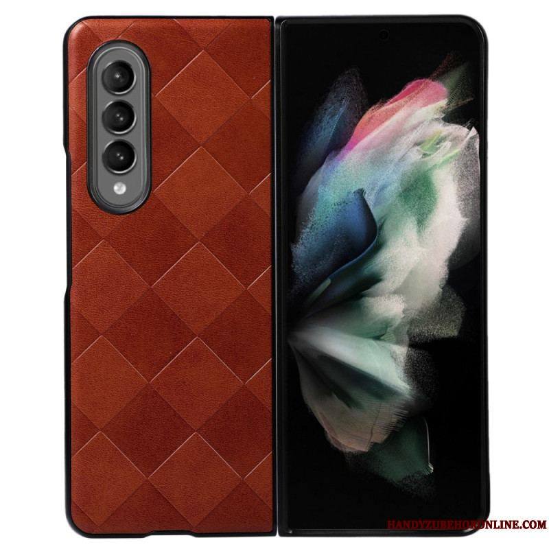 Coque Samsung Galaxy Z Fold 4 Simili Cuir Motif Carreaux