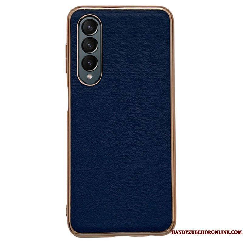 Coque Samsung Galaxy Z Fold 4 Simili Cuir de Veau