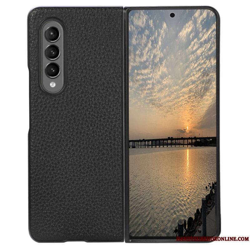 Coque Samsung Z Fold 4 Simili Cuir Litchi Effet Vintage