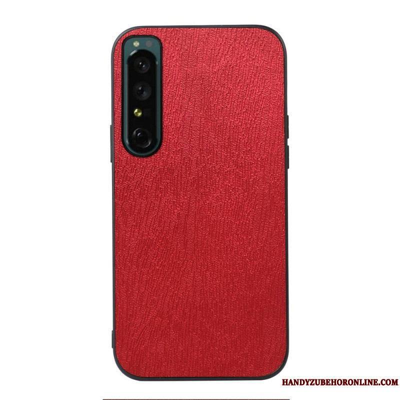 Coque Sony Xperia 1 IV Simili Cuir Texture Bois