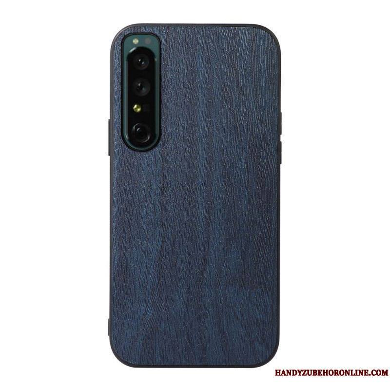 Coque Sony Xperia 1 IV Simili Cuir Texture Bois