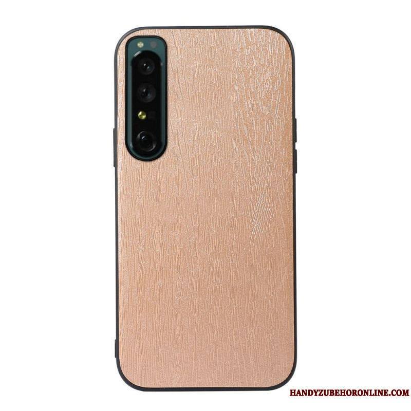 Coque Sony Xperia 1 IV Simili Cuir Texture Bois