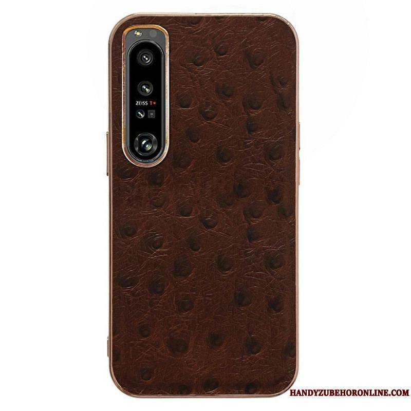 Coque Sony Xperia 1 IV Véritable Cuir Style Autruche