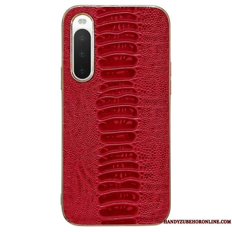 Coque Sony Xperia 10 IV Cuir Véritable Style Crocodile