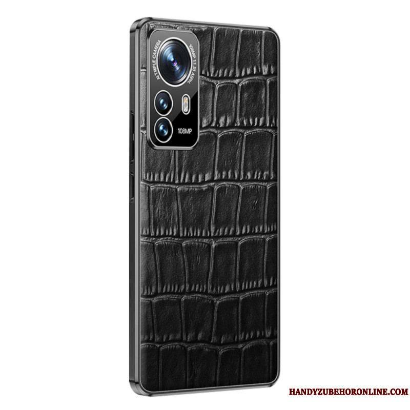 Coque Xiaomi 12 / 12X Cuir Véritable Texture Crocodile