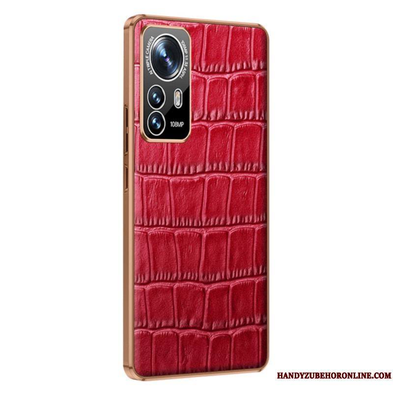 Coque Xiaomi 12 / 12X Cuir Véritable Texture Crocodile