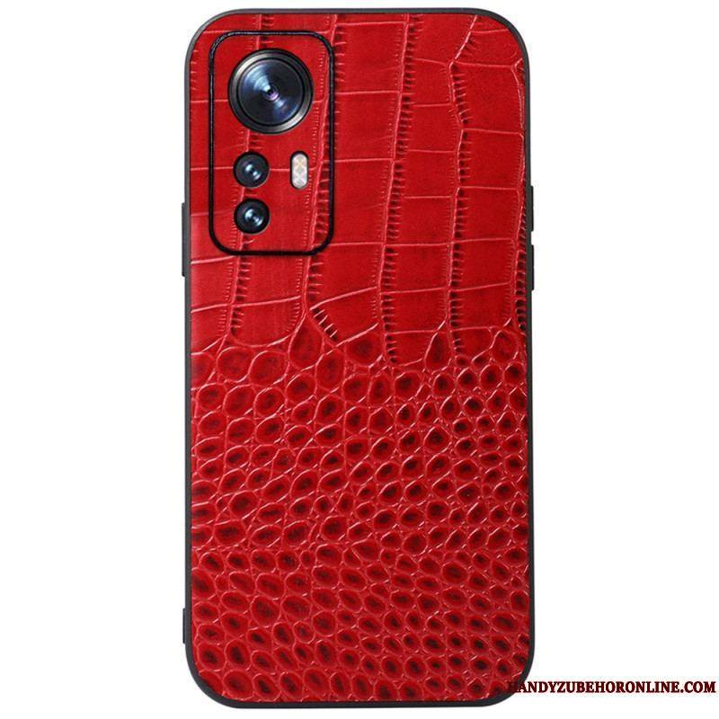 Coque  Xiaomi 12 / 12X  Véritable Cuir Texture Crocodile