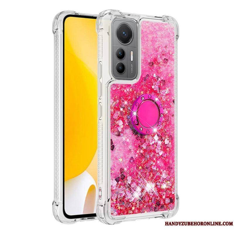 Coque Xiaomi 12 Lite Paillettes Colorées Anneau-Support