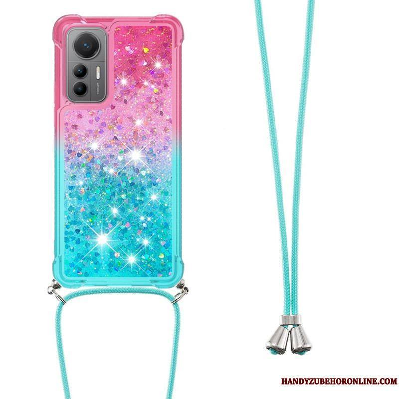 Coque Xiaomi 12 Lite à Cordon Silicone Paillettes