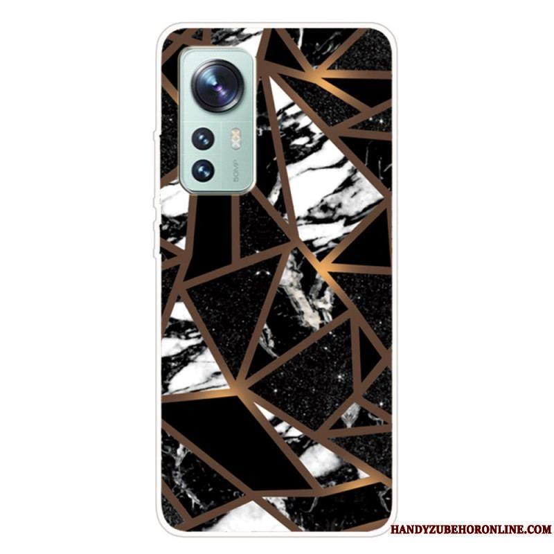 Coque Xiaomi 12 Pro Silicone Marbre Géométrie