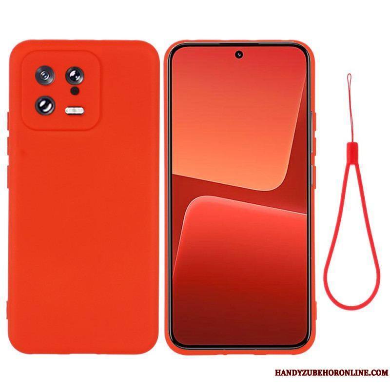 Coque Xiaomi 13 Silicone Liquide avec Lanière