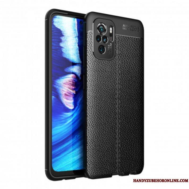 Coque Xiaomi Redmi Note 10/10S/Poco M5s Effet Cuir Litchi Double line