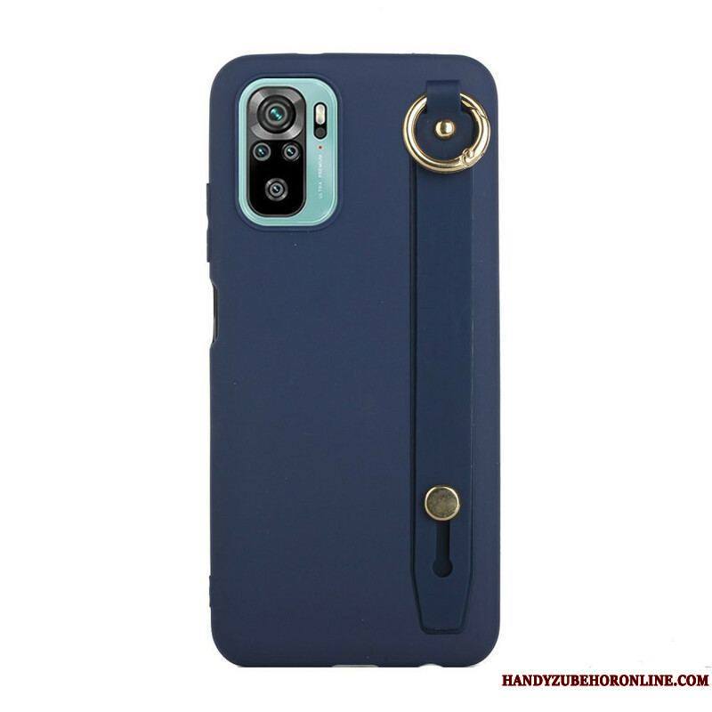 Coque Xiaomi Redmi Note 10/10S/Poco M5s Silicone avec Sangle Support