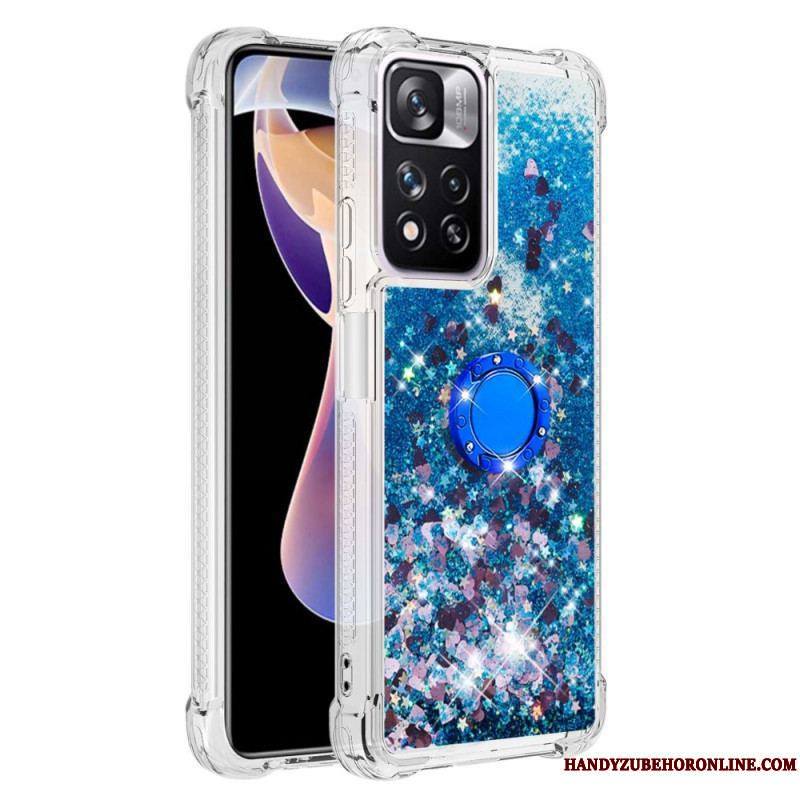 Coque Xiaomi Redmi Note 11 Pro Plus 5G Paillettes avec Anneau-Support