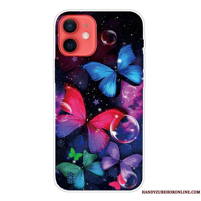 Coque iPhone 13 Mini Flexible Papillons