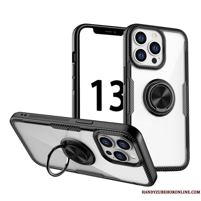 Coque iPhone 13 Pro Fibre Carbone Anneau Métallique