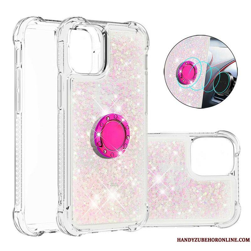 Coque iPhone 13 Pro Paillettes avec Anneau-Support