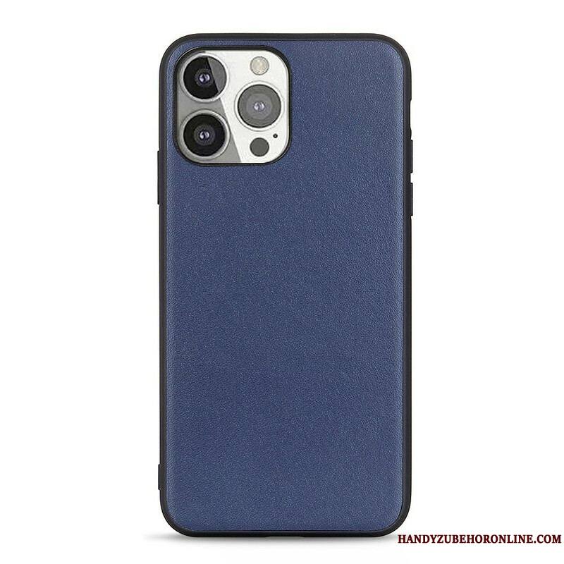 Coque iPhone 13 Pro Véritable Cuir Litchi