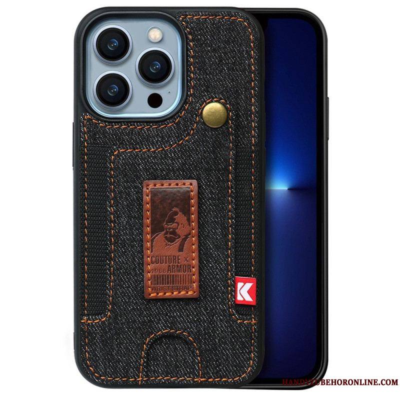 Coque iPhone 14 Porte-Cartes et Sangle Jeans