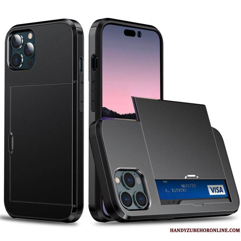 Coque iPhone 14 Pro Max Deux Porte-Cartes à Glissière