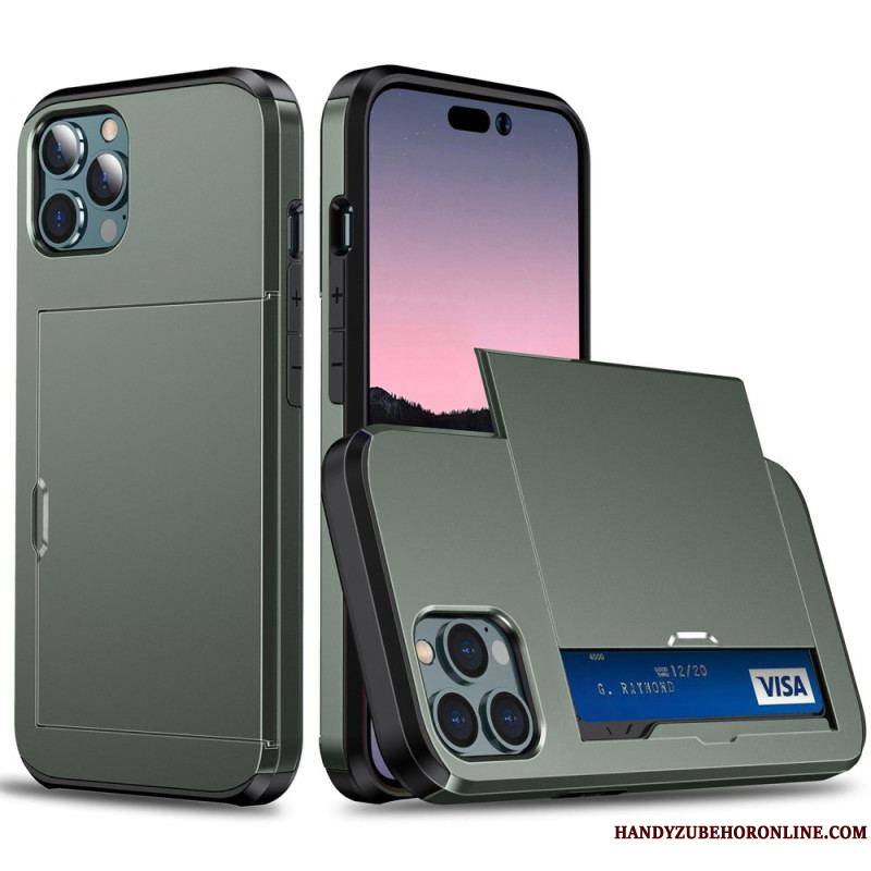 Coque iPhone 14 Pro Max Deux Porte-Cartes à Glissière