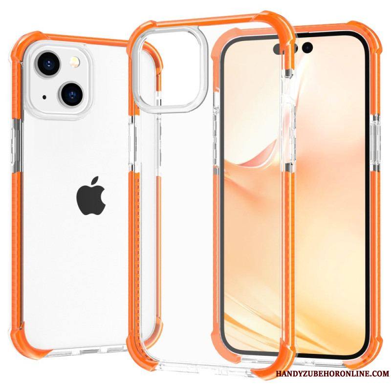 Coque iPhone 14 Transparente Rebords Colorés