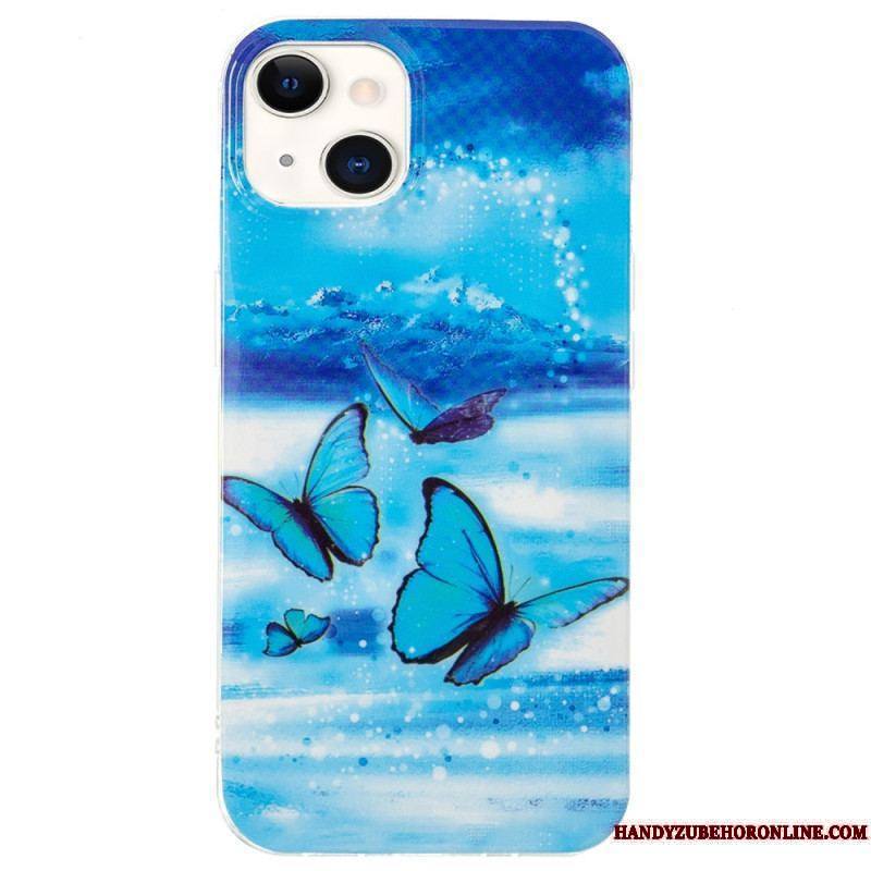 Coque iPhone 15 Plus Fluorescente Papillons